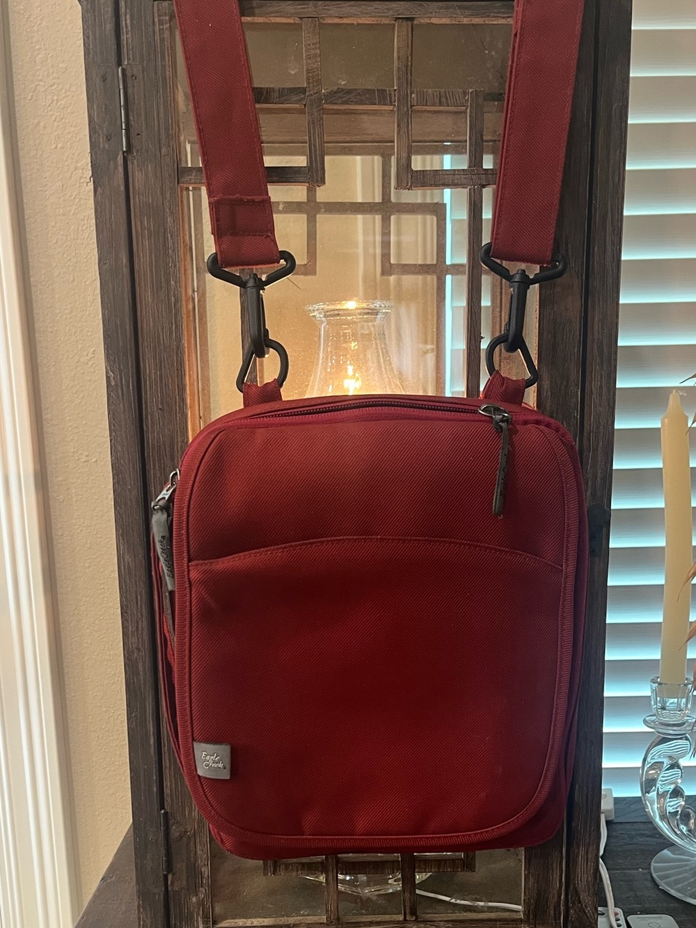 Everyday Red Crossbody Messenger Bag with Adjustable Strap